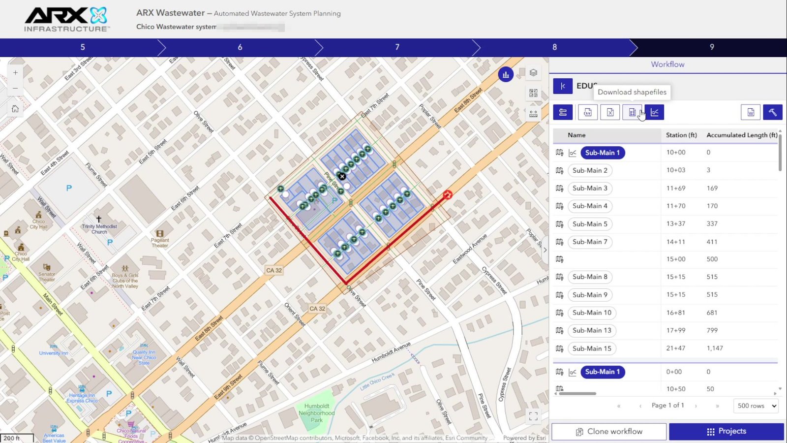 Collector segment table and shapefile download